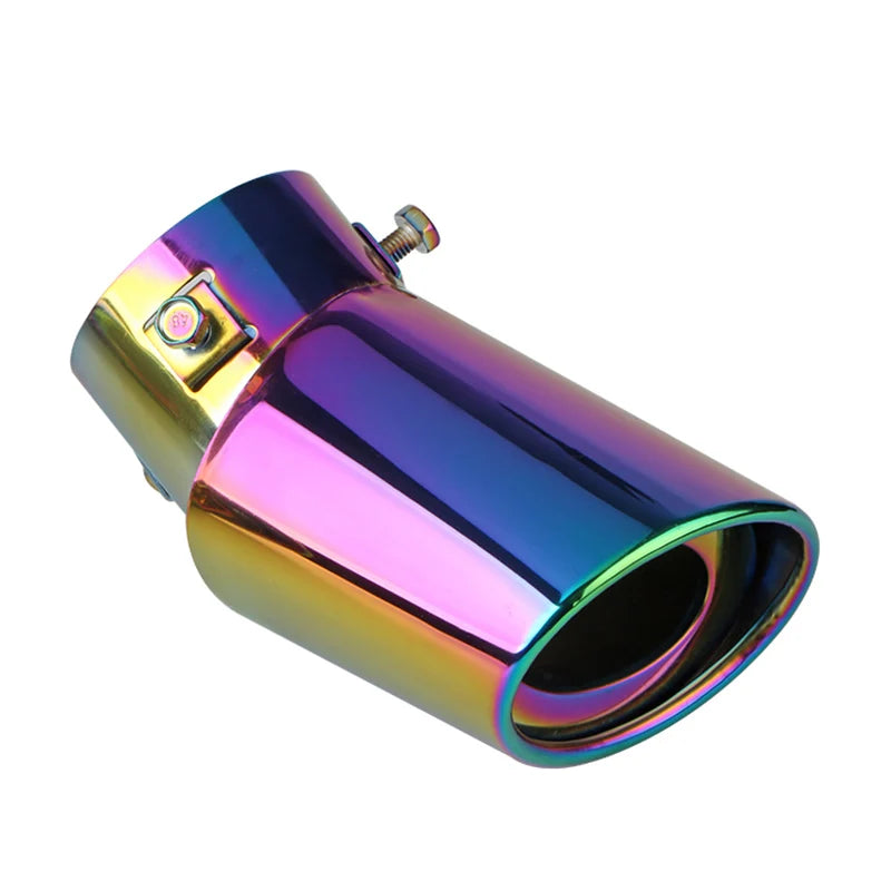 2.5" Stainless Steel Car Exhaust Muffler Tip – Chrome Rear Tail Pipe for Most Vehicles