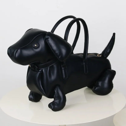 Women’s Fashion Cute Dachshund Handbag — Creative PU Soft Leather Shoulder Messenger Bag
