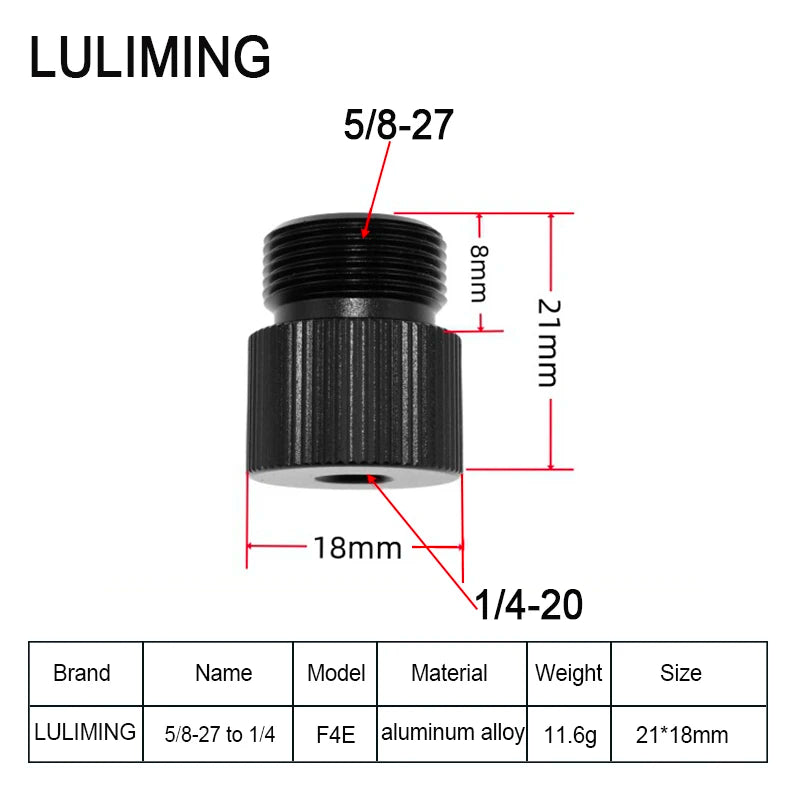 1/4 to 3/8 Inch Camera Screw Adapter - 5/8-27 Microphone Thread Converter for Tripod Ball Head Photography Accessories