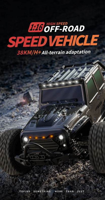 1:16 4WD RC Car – 70KM/H High-Speed Drift Monster Truck with LED, Remote Control, 4x4 for Kids, WLtoys 144001
