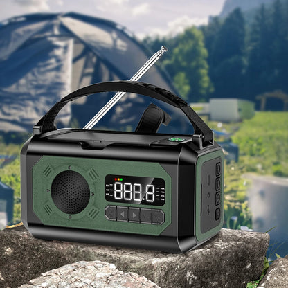12000mAh AM/FM/NOAA Weather Radio – Solar Hand Crank Portable Emergency Radio with 2 Solar Panels, Reading Lamp for Camping