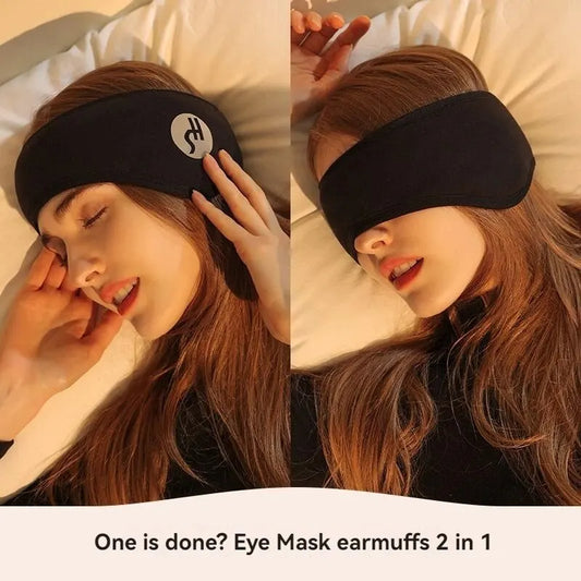 Soundproof Sleep Eye Mask Set - Shade Eye Mask with Noise Reduction Ear Protection for Quiet Sleep