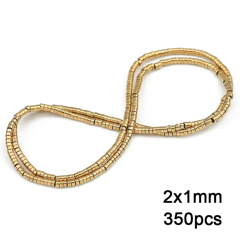 3A+ Retention Color Hematite Beads – Star & Heart Shapes, Gold-Plated Natural Stones for DIY Jewelry & Bracelets