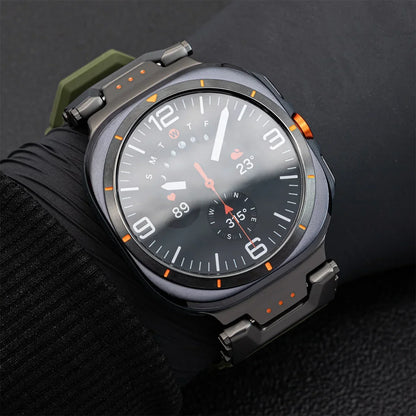 Soft Silicone Luxury Sport Strap for Samsung Galaxy Watch Ultra 47mm — No-Gap Curved End Band for Men