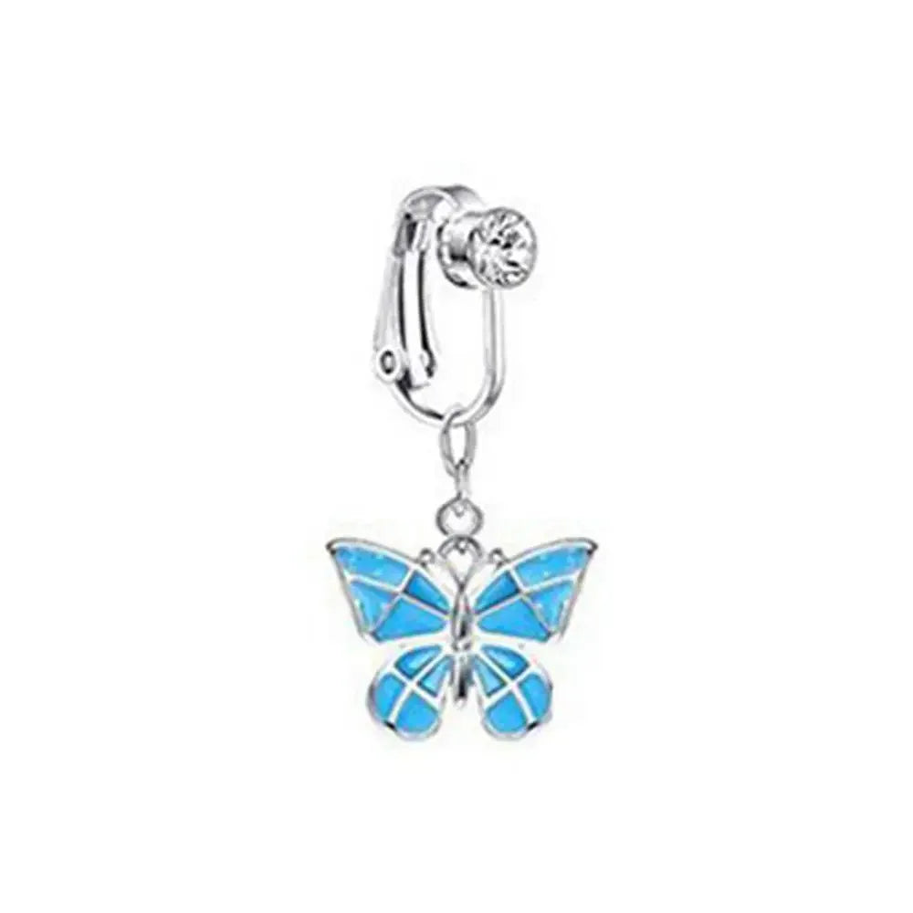 Faux Belly Ring - Non-Piercing Clip-On Navel Button Body Jewelry Belly Piercing Accessory