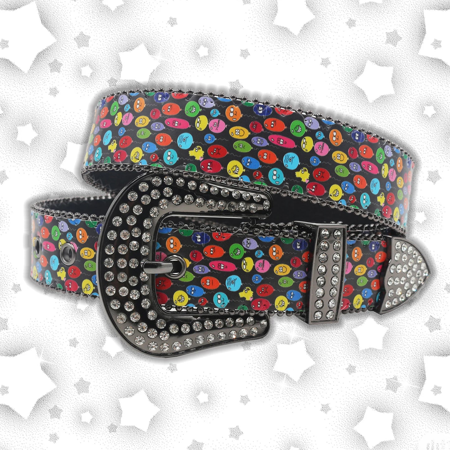 Nice Brand Three Skull Rhinestone Belt – Western Punk Hip-Hop Style for Men & Women