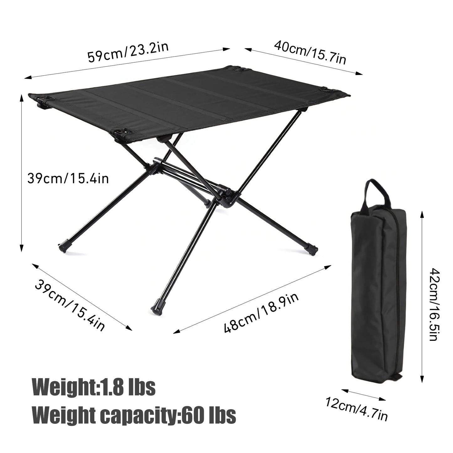 WESTTUNE Lightweight Camping Folding Table – Roll-Up 1680D Oxford & Aluminum Alloy for Outdoor Picnic & Travel