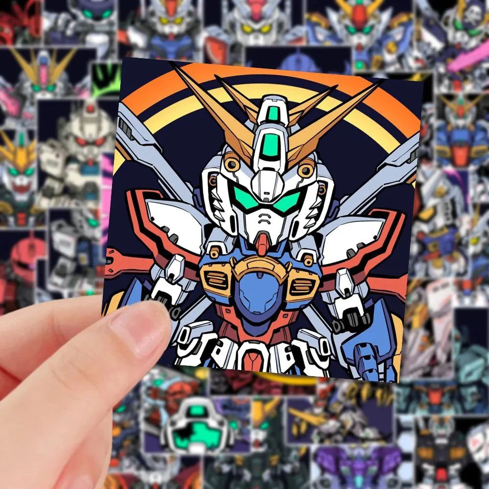 10/30/60-Piece Gundam Anime Sticker Set - Waterproof Graffiti Decals for Phones, Luggage, Helmets, Bikes, and DIY Stationery