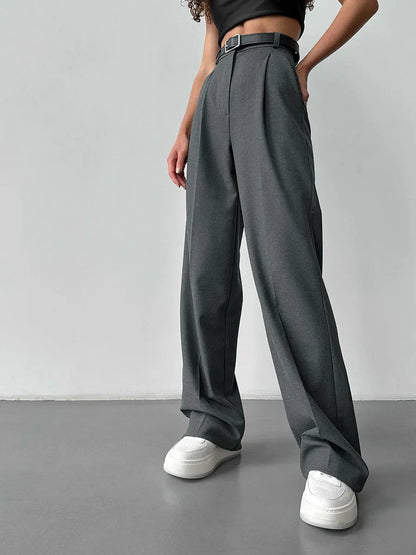 Women's Classic Straight Leg Pants – Versatile Loose Fit, Wide Leg for Office, Tourism, Spring & Summer Casual Wear