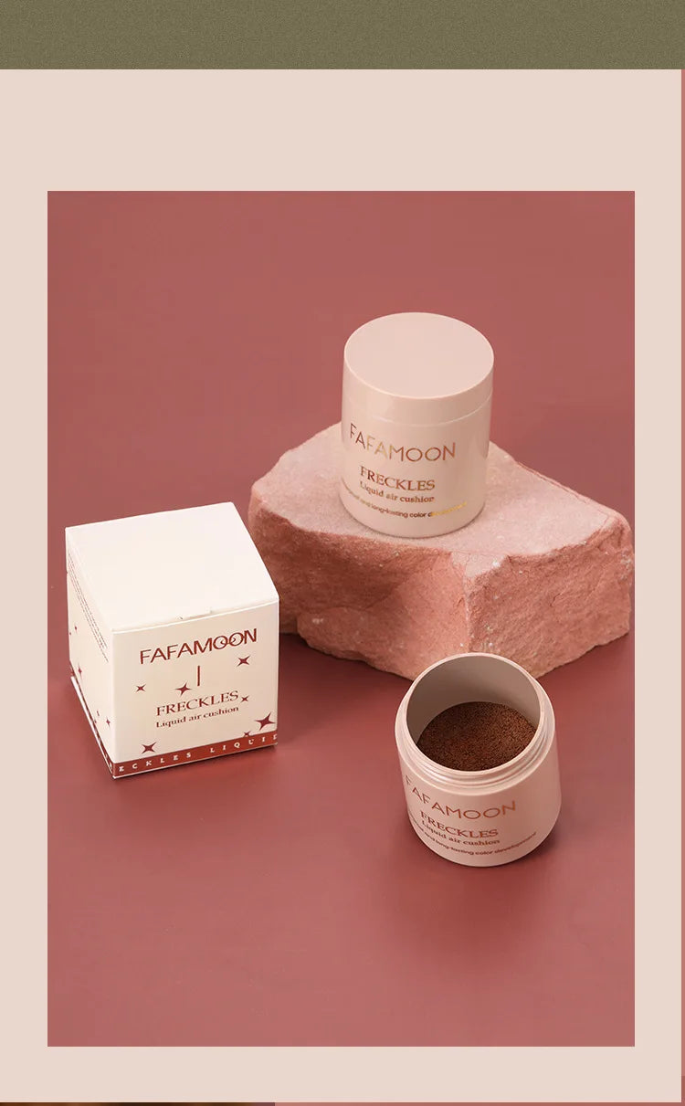 Air Cushion Freckle Stamp Kit - Lifelike Natural Simulation Fake Freckles for Face & Body, Waterproof Makeup Dot Spot Comb