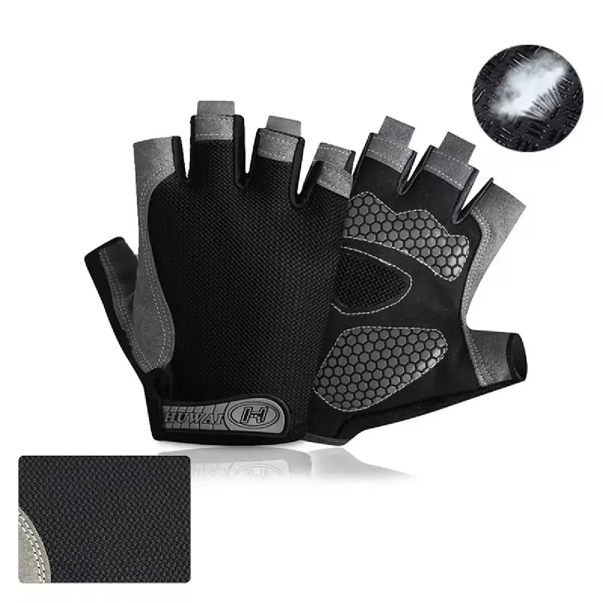 Breathable Fingerless Cycling Gloves - Anti-Slip Half-Finger Fitness, Gym & Fishing Gloves for Men & Women
