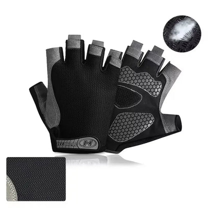 Breathable Fingerless Cycling Gloves - Anti-Slip Half-Finger Fitness, Gym & Fishing Gloves for Men & Women