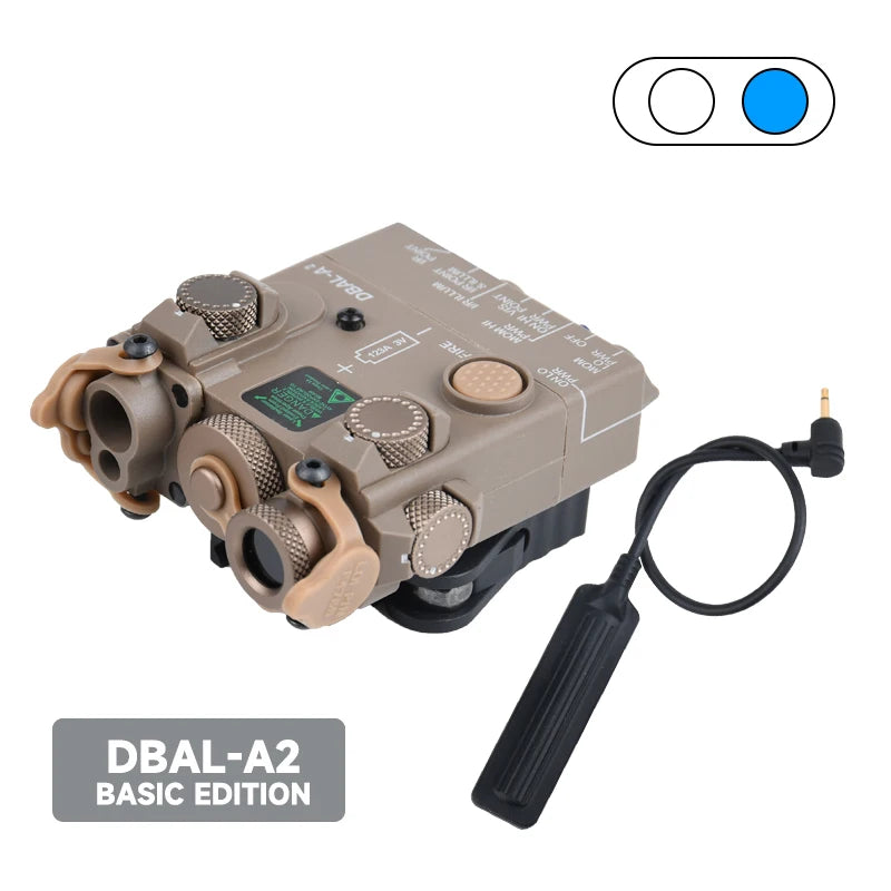 DBAL A2 Tactical Aiming Device – M300/M600 Flashlight, Red/Blue/Green Optics, 20mm Rail Mount Airsoft Accessory