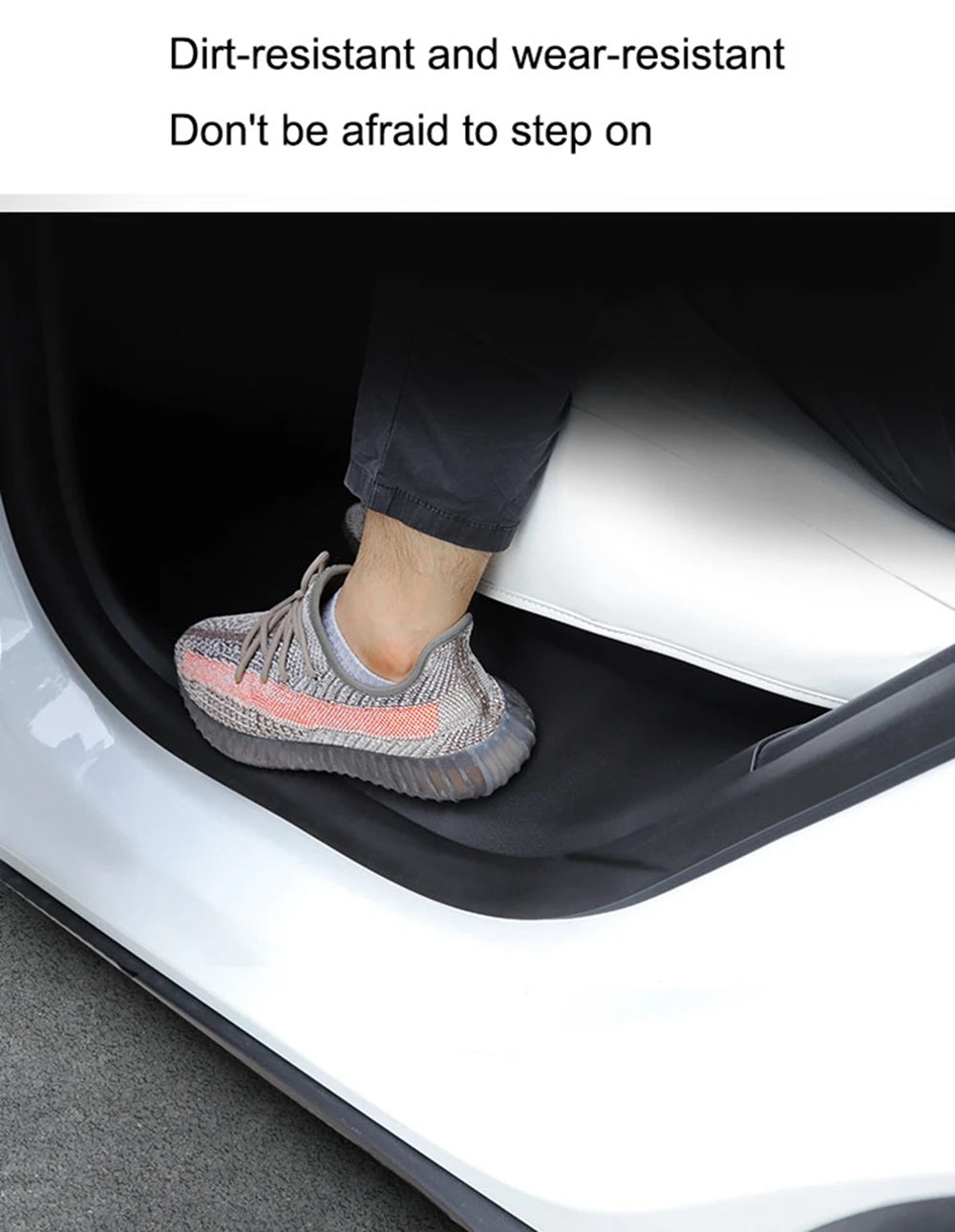 Rear Door Sill Protective Pad for Tesla Model Y – Anti-Kick Threshold Guard Cover Strip, Original Fit Accessories