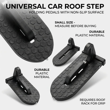 Foldable Car Door Step - Universal Roof Rack Accessory with Latch Hook for Safe Roof Access and Vehicle Maintenance