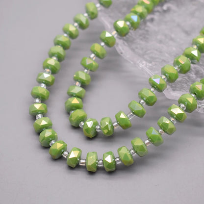 8mm Crystal Glass Beads Set - 30PCS Color Wheel Faceted Round Loose Beads for DIY Jewelry Making & Bracelets