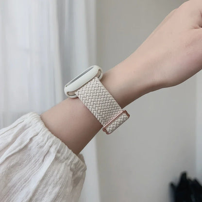 Braided Solo Loop Apple Watch Ultra Band – Elastic Nylon Adjustable Bracelet Strap for iWatch SE, Series 3–9 (38mm–49mm)