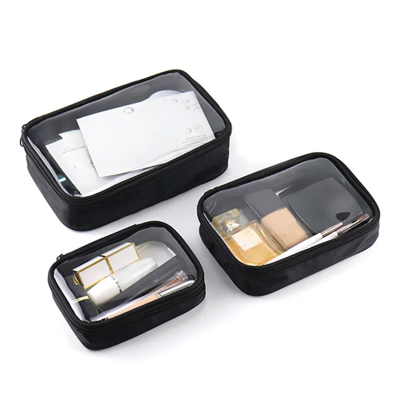 Waterproof Clear PVC Makeup Bag – Travel Cosmetic Organizer Pouch for Women & Men, Toiletry & Brush Storage Case