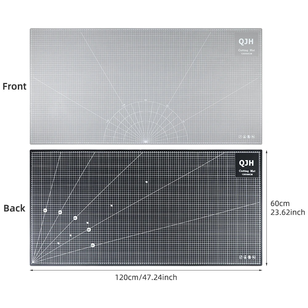 120x60cm PVC Cutting Mat - Double-Sided Gray-Black DIY Craft Board for Leather, Sewing & Desktop Projects