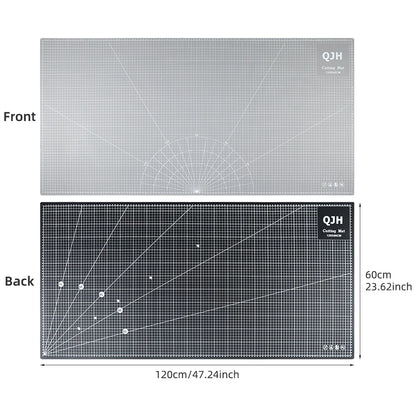 120x60cm PVC Cutting Mat - Double-Sided Gray-Black DIY Craft Board for Leather, Sewing & Desktop Projects