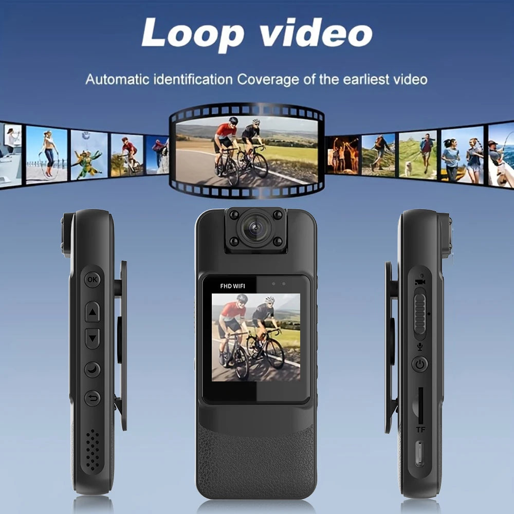 4K Infrared Night Vision Clip-On Body Camera – Mini WiFi HD Wearable Recorder for Outdoor & Law Enforcement Use