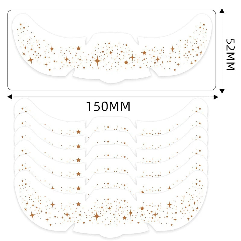 6pcs Metallic Fake Freckles Temporary Tattoos — Gold & Silver Face Stickers for Makeup and Hot Stamping