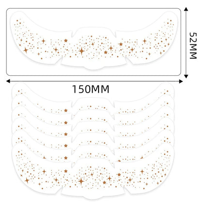 6pcs Metallic Fake Freckles Temporary Tattoos — Gold & Silver Face Stickers for Makeup and Hot Stamping