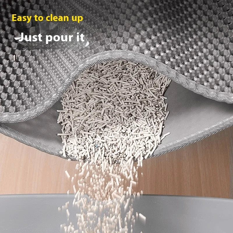 Extra Large Cat Litter Mat – Heavy Duty Waterproof Non-Slip 2-Layer Floor Protector for Pets