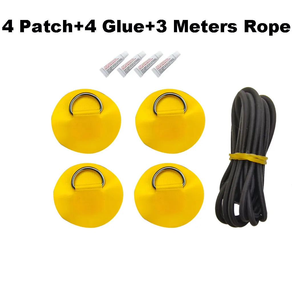 6.5CM D-Ring PVC Patch – Inflatable Boat, Kayak, SUP, Dinghy & Canoe Rope Ring Attachment