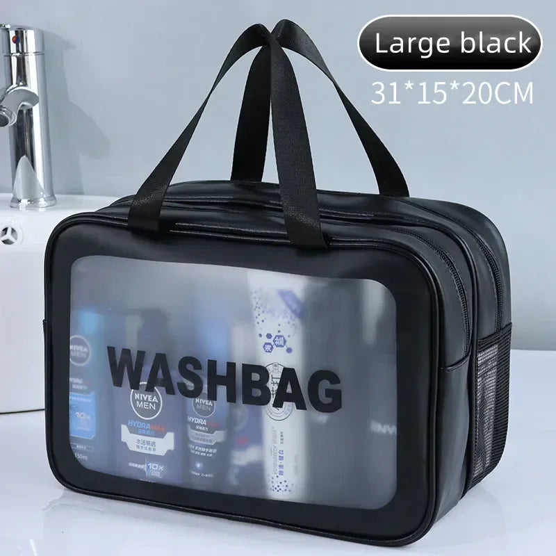 2025 Portable Travel Bag – Dual Transparent Dry & Wet Separation PU Cosmetic Pouch for Fitness and Swimming Essentials
