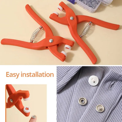 Snap Button Kit with Hand Pressure Pliers: 50pcs Metal Snaps for Sewing - DIY Crafts Clothes Hats, Sewing Snaps