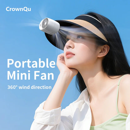 Portable Waist Clip Fan Rechargeable 360° Adjustable Turbo Neck Fan 3-Speed Strong Wind Outdoor Sports & Work Cooling Fan