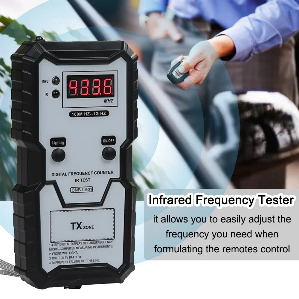 Car Keys Infrared Frequency Tester – Digital 100M-1GHz Infrared Frequency Counter with Illumination