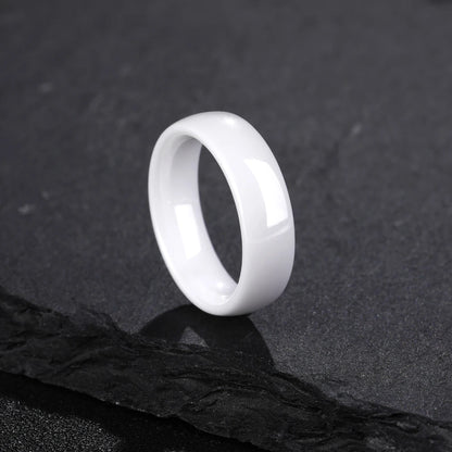 Kolmnsta White Ceramic Rings – 2mm, 4mm, 6mm Polished Anti-Allergy Wedding & Engagement Bands for Men & Women