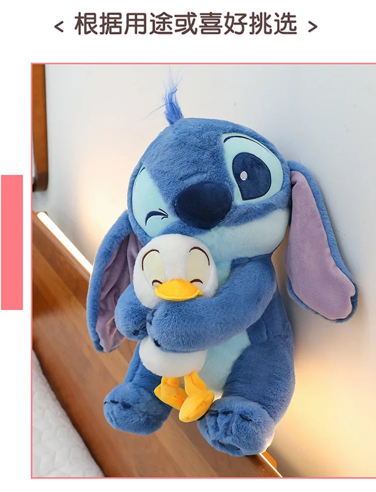 Disney Stitch Plush Doll - Lilo and Stitch Cute Duck Version, Kawaii Stuffed Toy for Christmas and Birthday Gifts