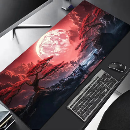 Sakura Scenery Large Anti-Slip Rubber Gaming Mouse Pad – Durable Thick Seam Edge Desk Mat for Office & Gaming