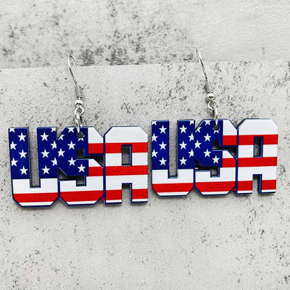 Patriotic Sunflower Acrylic Earrings - 4th of July American Flag Jewelry Gifts for Women Independence Day Parties