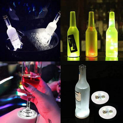 LED Coaster Lights - Illuminate Your Bar, KTV, Wedding, Party, and More with 5/10/30PCS Luminous Bottle Stickers Decoration