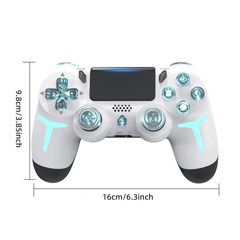 LED Bluetooth Wireless Gamepad – 6-Axis Gyroscope Dual Vibration RGB Controller for PS4, PS3 & PC
