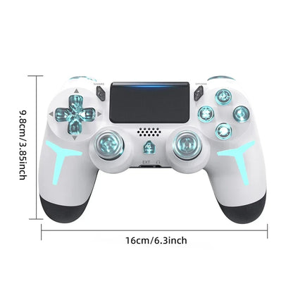 LED Bluetooth Wireless Gamepad – 6-Axis Gyroscope Dual Vibration RGB Controller for PS4, PS3 & PC