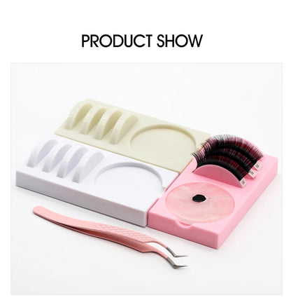 Reusable 2 in 1 Acrylic False Lashes Stand Pad & Glue Holder – Eyelash Grafting Assistor Tool