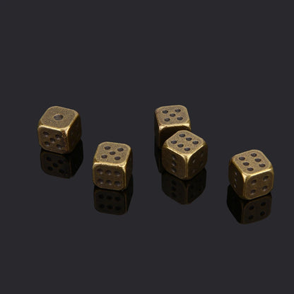 5PCS Metal Dice Set – Golden, Silver, Bronze 6-Sided Game Dice for Board Games, 13mm Decider Accessories