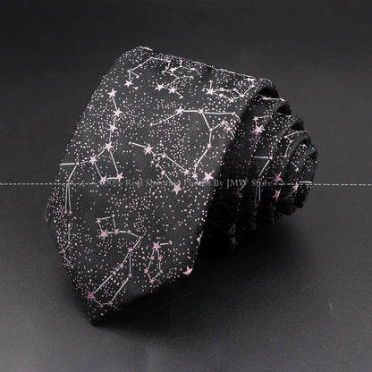 Men’s Wedding Floral Necktie - Wave Fireworks Meteor Flower Design Tie for Groom, Business & Formal Accessories Gift