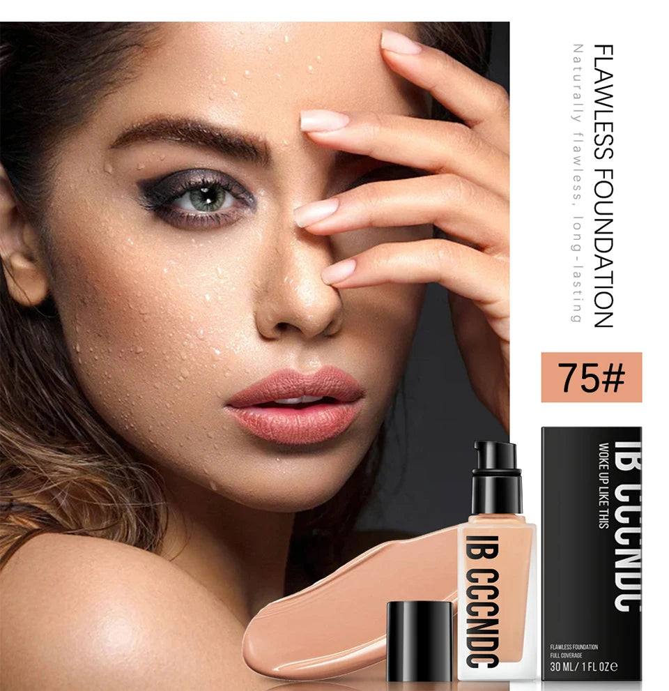 Flawless All-Day Waterproof Concealer & Foundation – 6-Color Full Coverage Moisturizing Makeup for Women