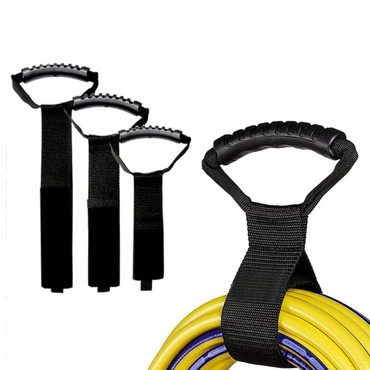 Heavy-Duty Storage Strap with Hook and Loop - Cord Carrying Strap, Hanger, and Organizer with Handle for Pool Hoses, Garden Hoses, Cables