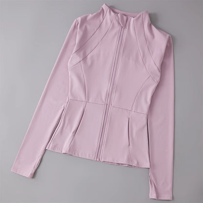 Women’s Sports Windbreaker Jacket — Long Sleeve Workout Top, Running Sweatshirt, Yoga Activewear