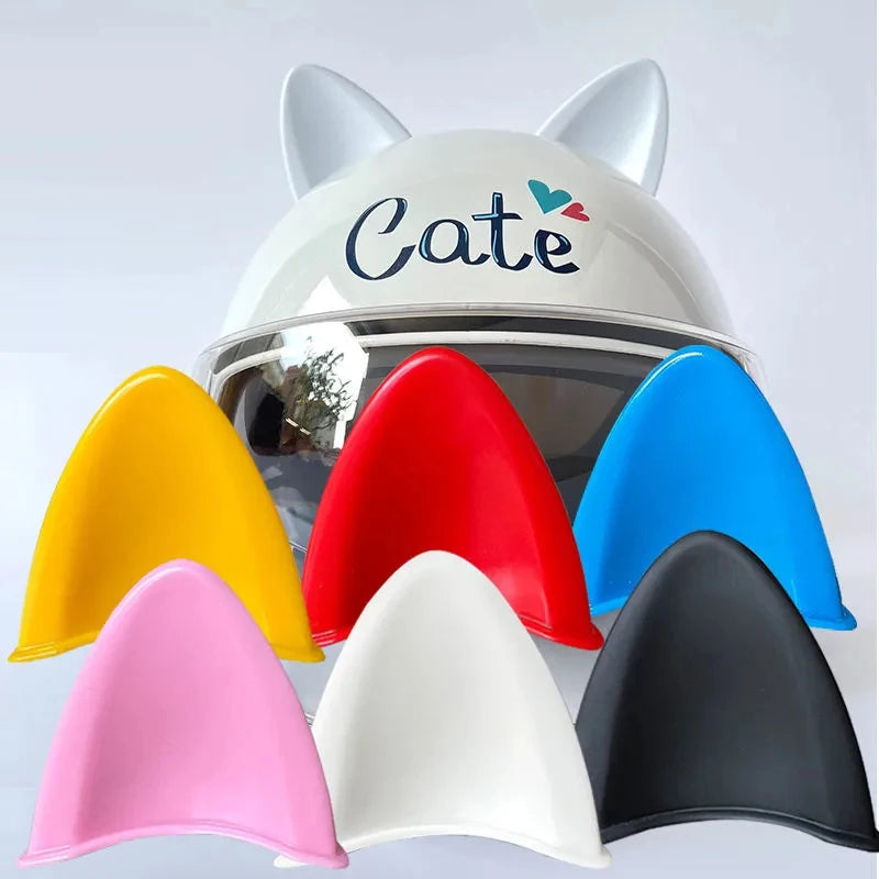 Cute 3D Cat Ears Helmet Decoration - Universal Motorcycle/Electric Car Styling Stickers - Cycling Helmet Decor Accessories