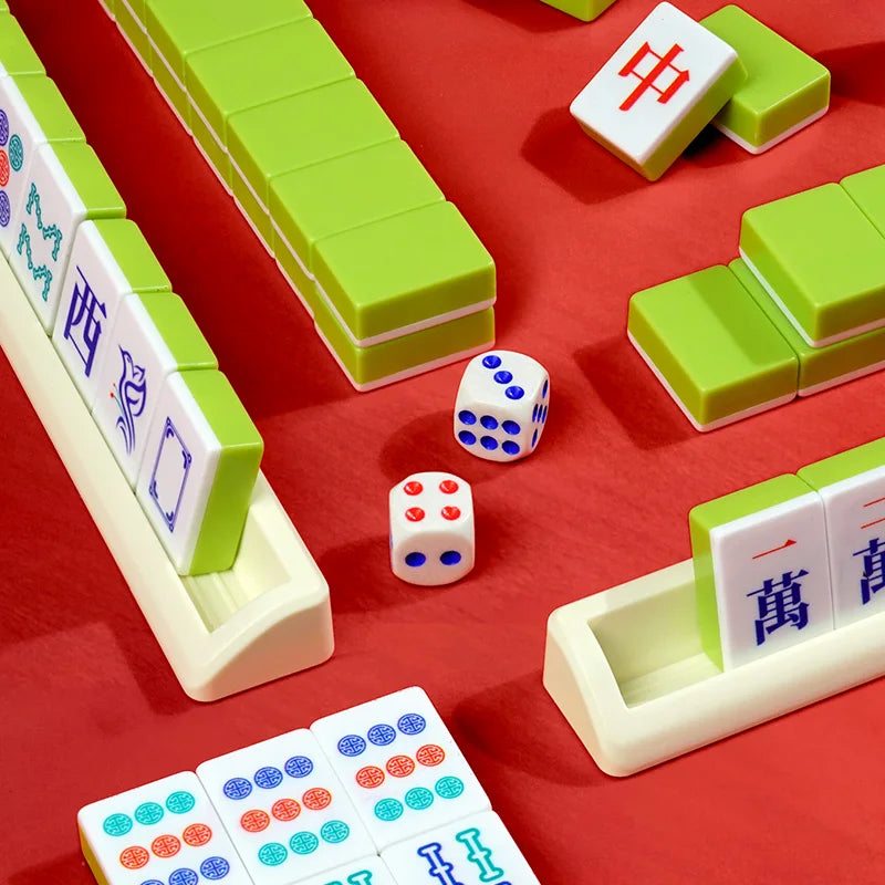 144-Piece Mahjong Set - Portable Travel Table Game for Gatherings & Holiday Gifts
