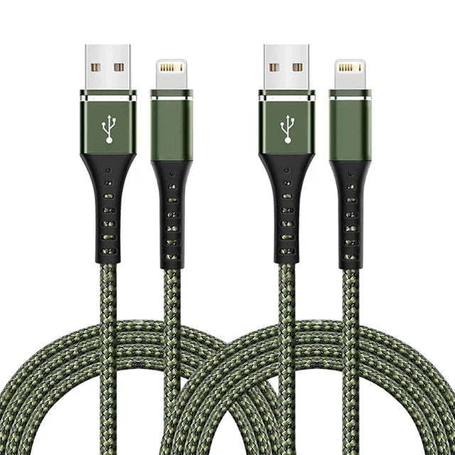 Original Lightning Cable USB – Fast Charging Wire for iPhone 14-6S Plus, X, XR, XS, 13, 12, 11 Pro Max, SE, Nylon Braided Charger Cord