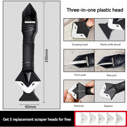 3/5-in-1 Silicone Scraper & Caulking Tool Set – Grout, Sealant, Floor Mould Removal Hand Tools
